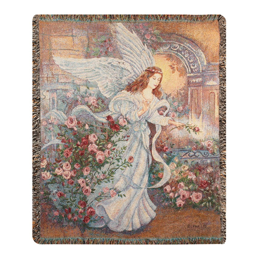Angel of Love Tapestry Throw-50x60-Woven Throw
