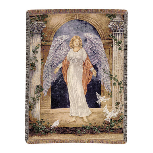 Guardian Angel Tapestry Throw-51x68 Woven Throw