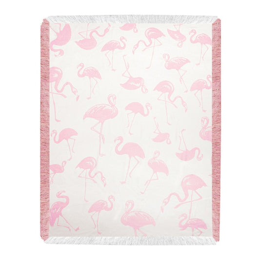 Pink Flamingo Toss Rayon Throw-48X60 Woven Rayon Throw