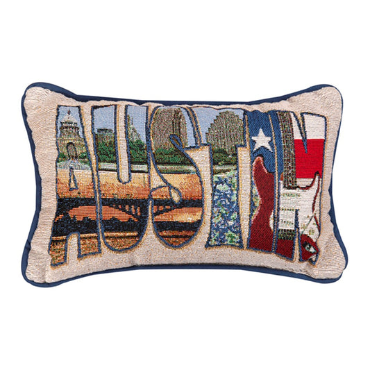 Austin Word Pillow 12.5X8"