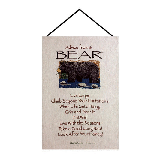 Advice From A Bear Wall Hanging 17x26 inch Tapestry with hanger