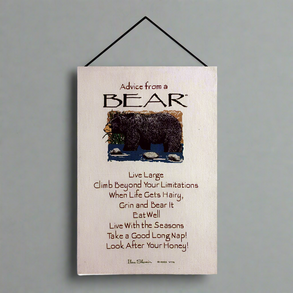 Advice From A Bear Wall Hanging 17x26 inch Tapestry with hanger