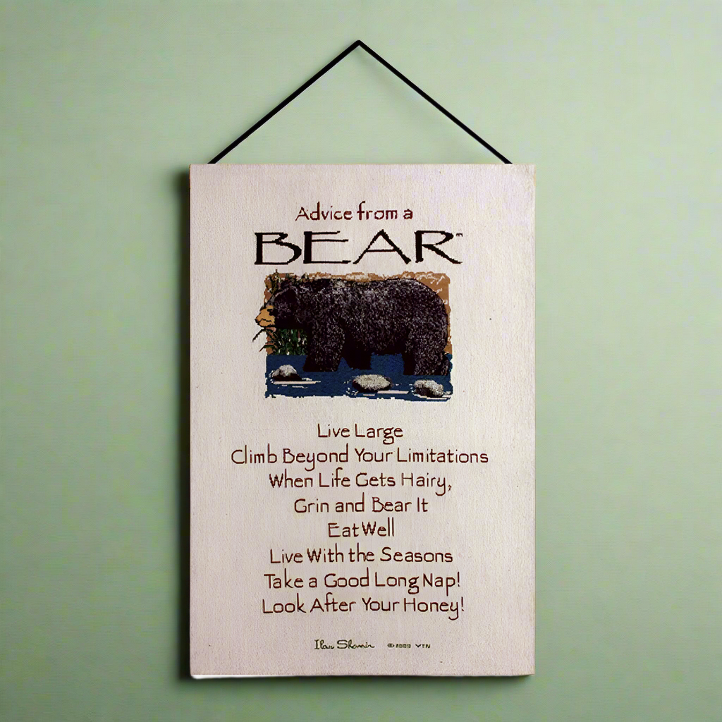 Advice From A Bear Wall Hanging 17x26 inch Tapestry with hanger