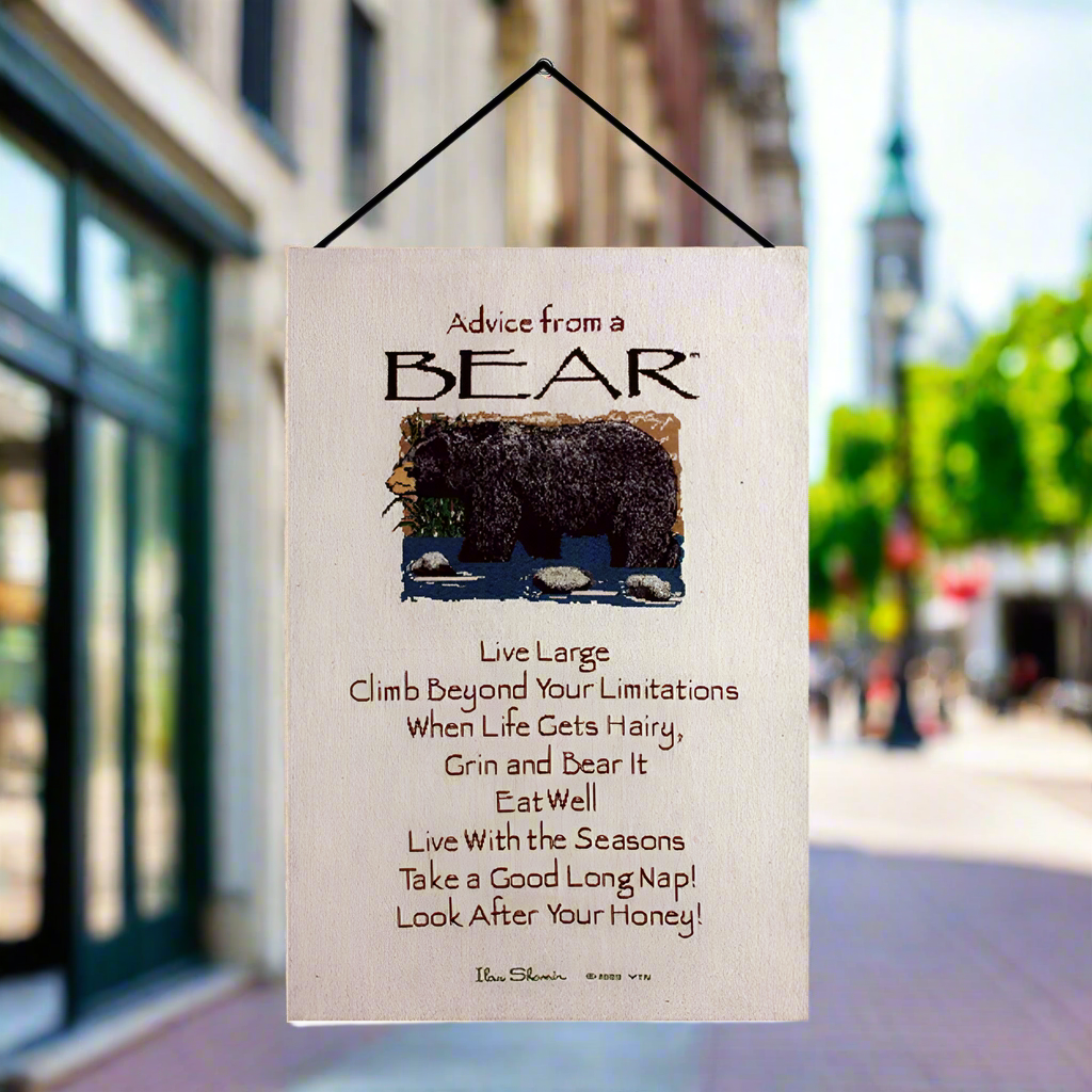 Advice From A Bear Wall Hanging 17x26 inch Tapestry with hanger