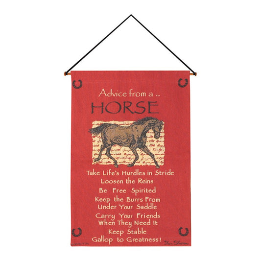 Advice From A Horse Wall Hanging 17x26 inch Tapestry with hanger