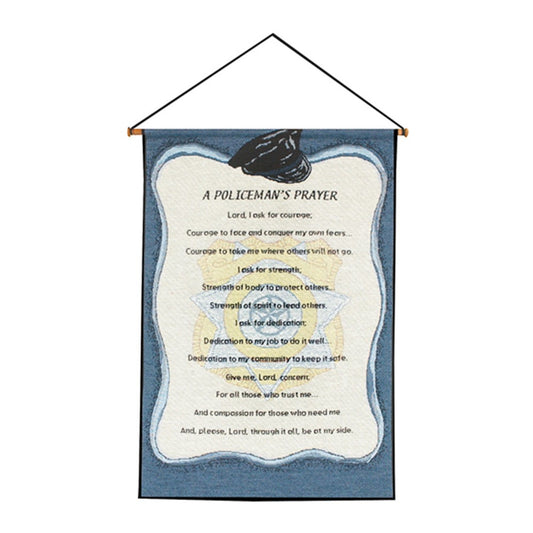 A Policeman's Prayer Wall Hanging 17x25 inch Tapestry with hanger