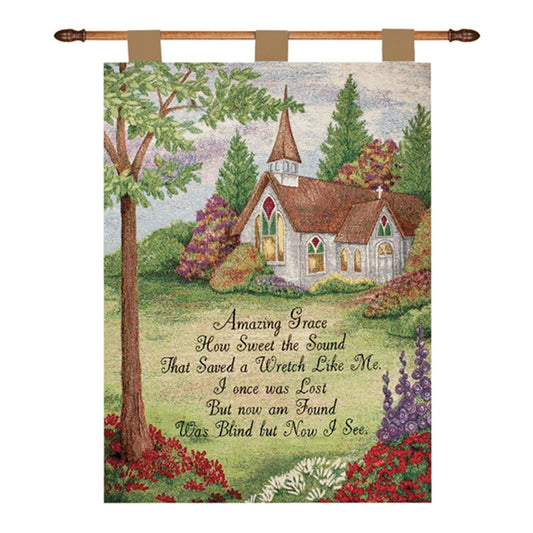 Amazing Grace Wall Hanging 26x36 inch Tapestry with wooden hanger