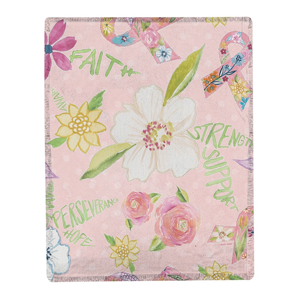 Pink Courage Poly Throw-50X60 Polyester Throw