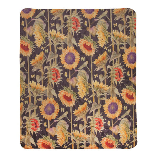 Sunflowers and Pumpkins Sherpa Fleece Throw 50X60 Sherpa Fleece