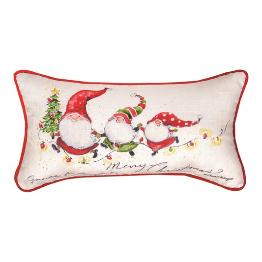 Gnome For Christmas Pillow 17x9"