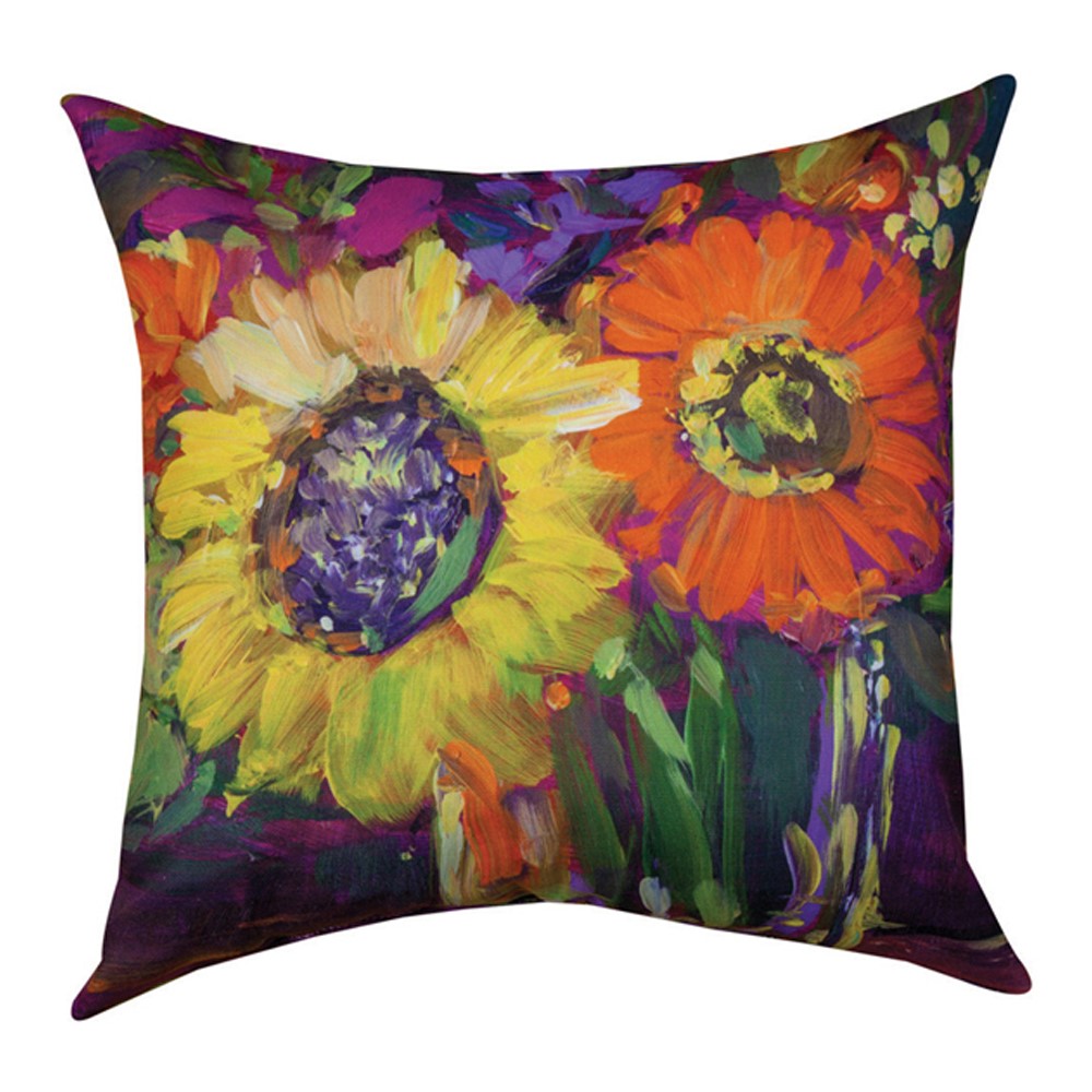 Floral Workshop Sunflowers Pillow 18" Indoor/Outdoor