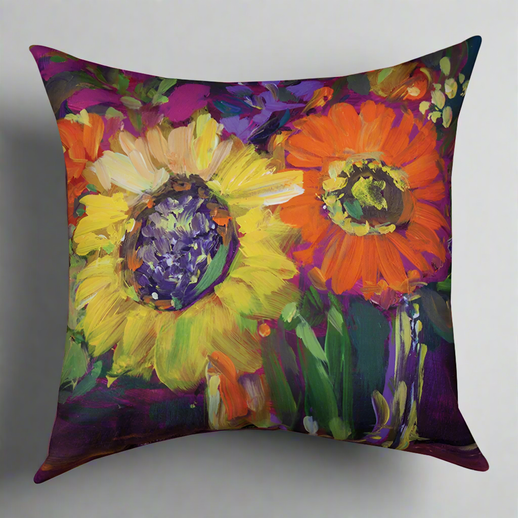 Floral Workshop Sunflowers Pillow 18" Indoor/Outdoor