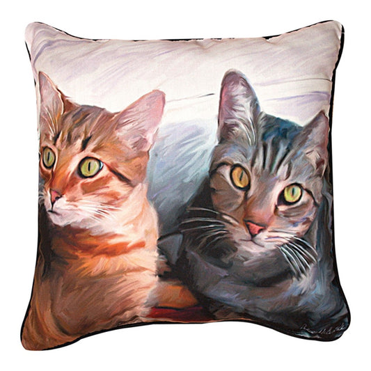 Sweepo & Toney 2 Cats Pillow 18 inch