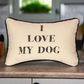 I Love My Dog Word Pillow 12.5x8 inch Pillow with Piping