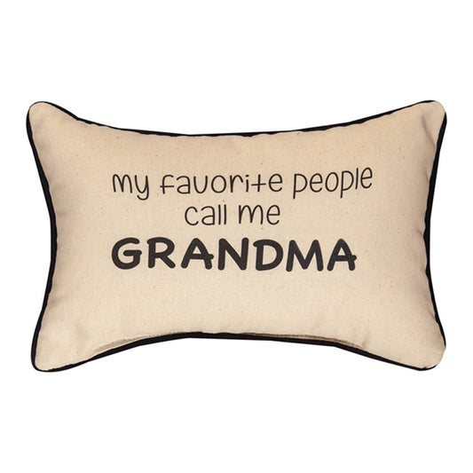 My Favorite People Call Me Grandma Word Pillow 12.5x8 inch Pillow with Piping