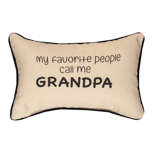 My Favorite People Call Me Grandpa Word Pillow 12.5x8 inch Pillow with Piping