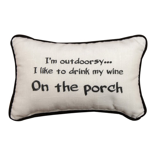I'm Outdoorsy... Word Pillow 12.5x8 inch Wine Pillow