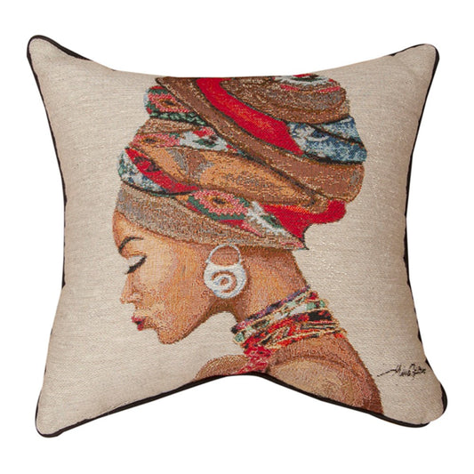 Radiant Queen Woven Pillow 17 inch Tapestry Pillow with Piping