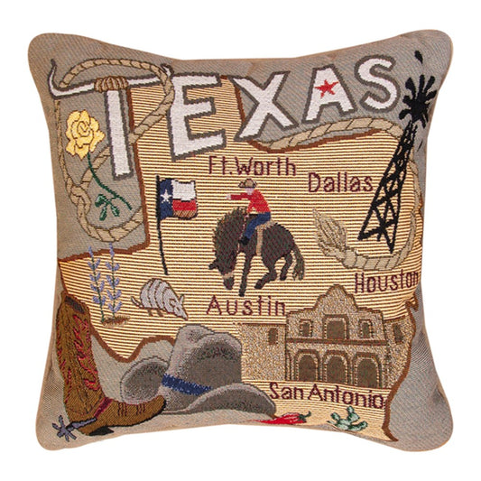 State To State Texas Pillow 17" Tapestry Pillow