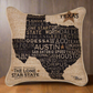 USA Texas Pillow 17" Tapestry Pillow with Piping