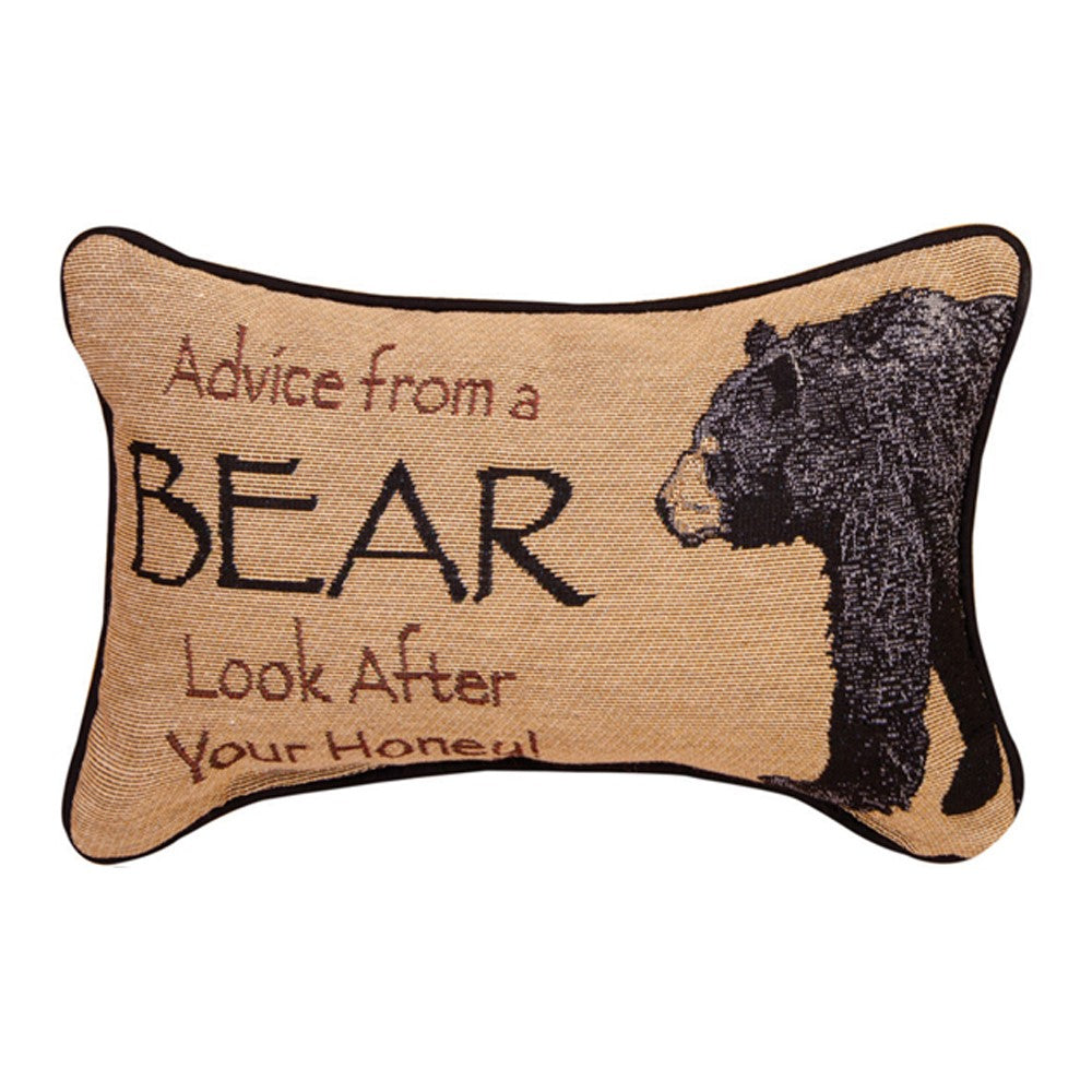 Advice From A Bear Word Pillow 12.5x8"