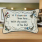 Throw Pillow - A Fisherman...His Life Word Pillow 12.5x8"