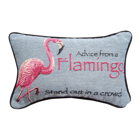 Advice From A Flamingo Word Pillow 12.5x8"