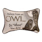 Advice From A Owl Word Pillow 12.5x8"