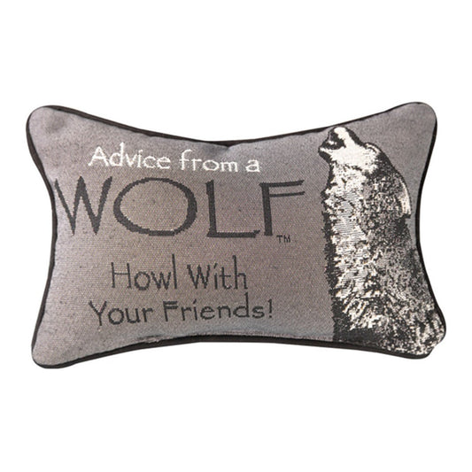 Advice From A Wolf Word Pillow 12.5x8"
