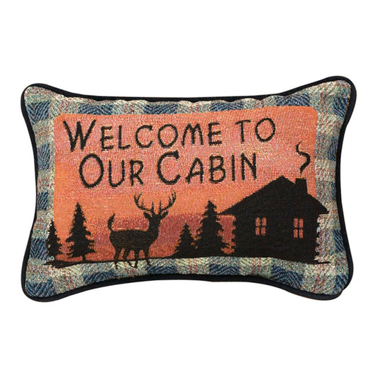 Bear Lodge Word Pillow 12.5X8" Tapestry Pillow