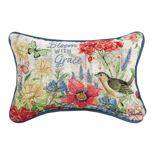 Bloom With Grace Word Pillow 13x18" Tapestry Pillow