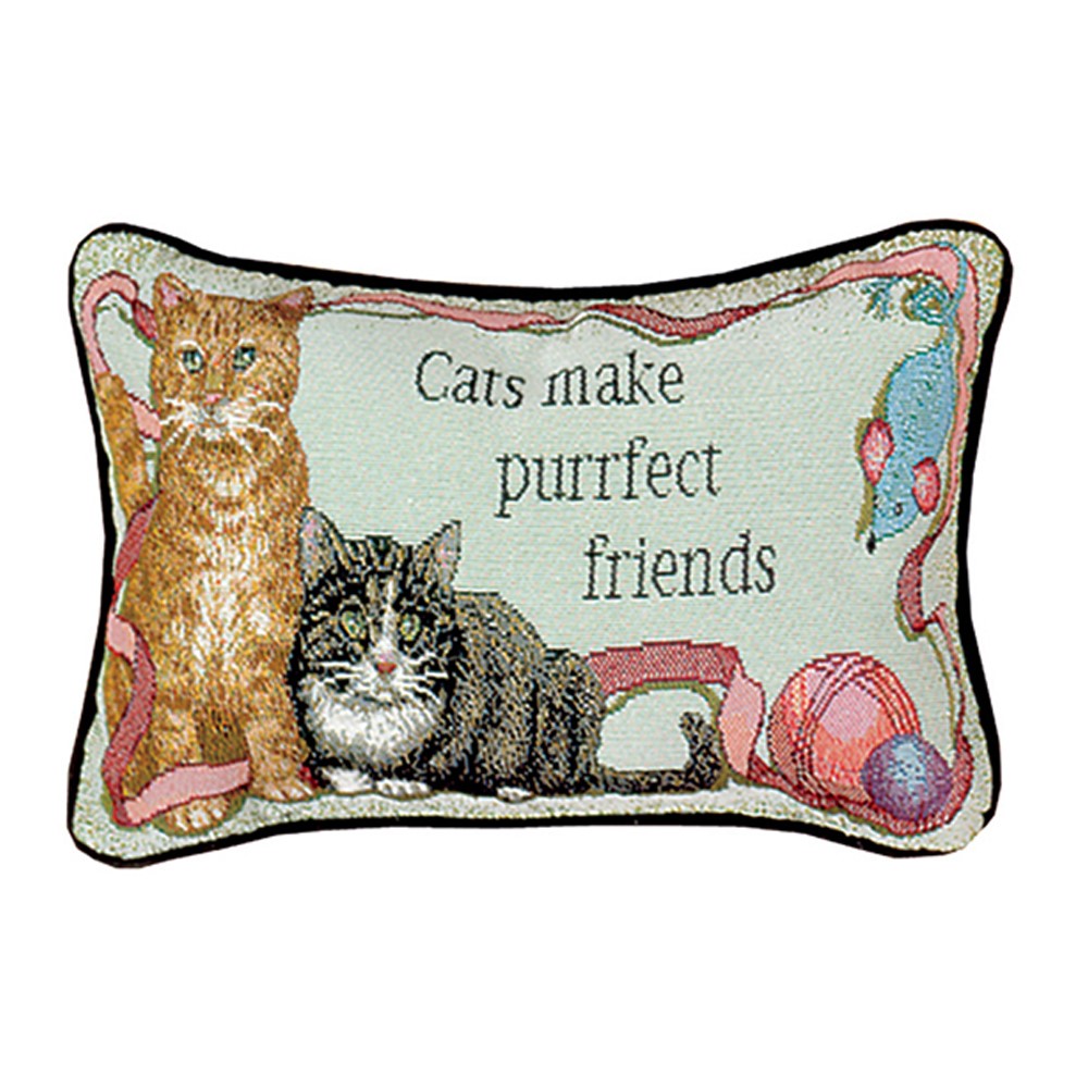 Feline Follies Word Pillow 12.5x8" Tapestry Pillow