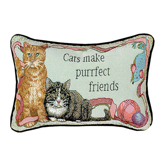 Feline Follies Word Pillow 12.5x8" Tapestry Pillow