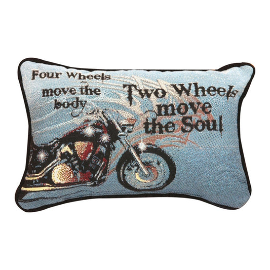 Four Wheels Move The Body Word Pillow 12.5x8" Tapestry Pillow