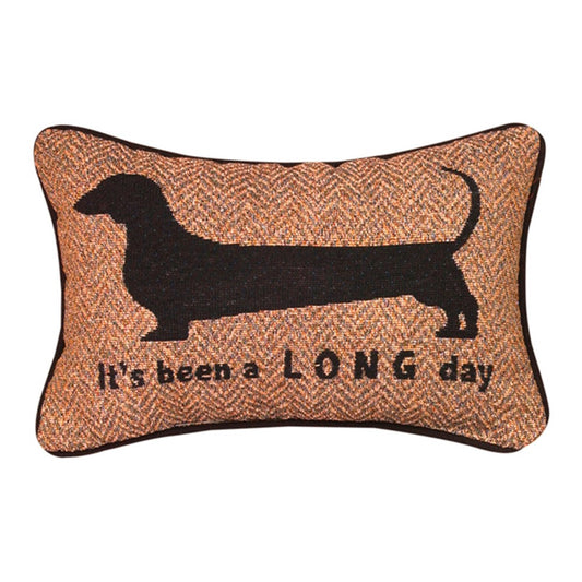 Its Been A Long Day Word Pillow 12.5x8.5 inch Tapestry Pillow - Dashhound