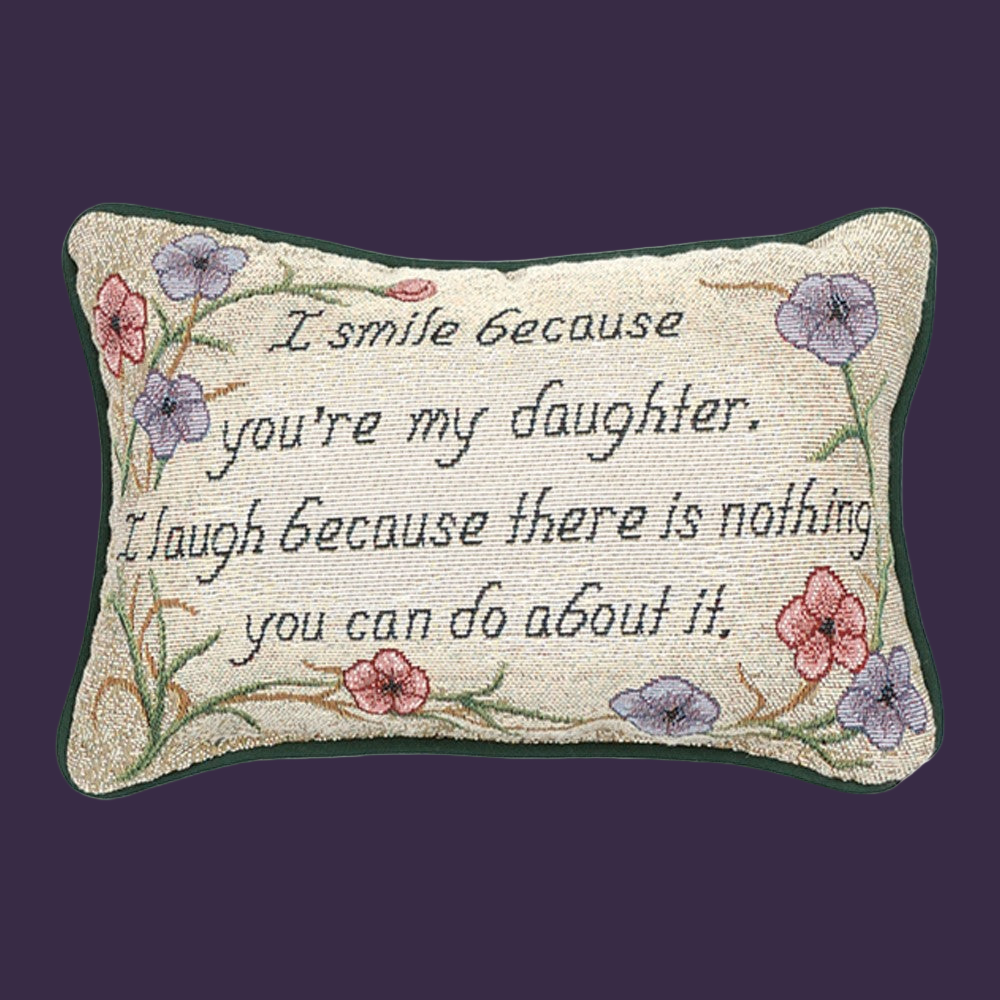 I Smile Because...Daughter Word Pillow 12.5x8 inch Tapestry Pillow