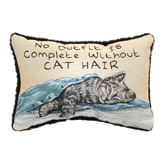 No Outfit Is Complete... Word Pillow 12.5x8 inch Tapestry Pillow with Fringe