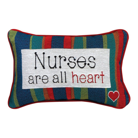 Nurses Are All Heart Word Pillow 12.5x8 inch Tapestry Pillow