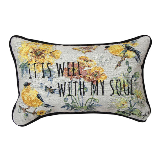 Sunshine Garden Word Pillow 8.5x12 inch Tapestry Pillow