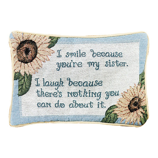 Smile Because... Word Pillow 12.5x8 inch Woven Pillow