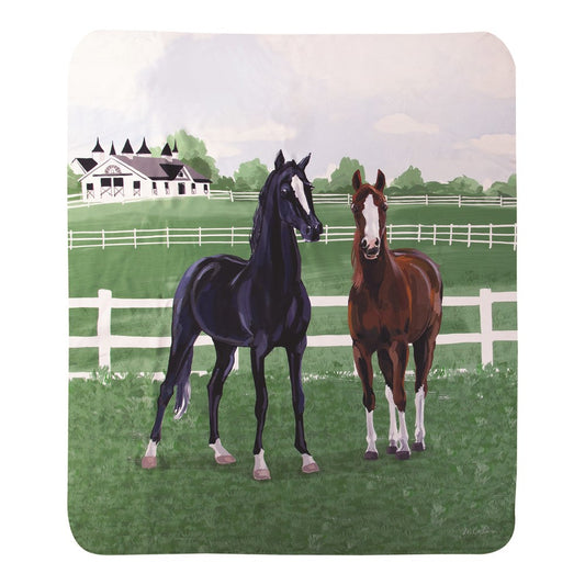 Kentucky Farms Thoroughbreds 50X60 Sherpa Fleece Throw