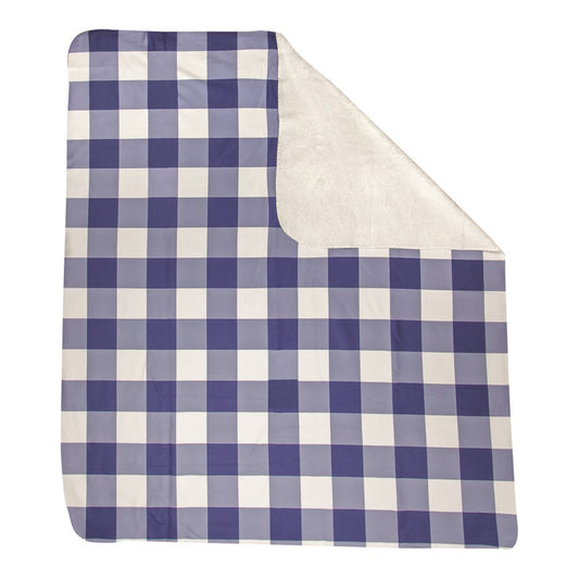 Buffalo Check Please Navy Sherpa Fleece Throw-50X60 Fleece Throw