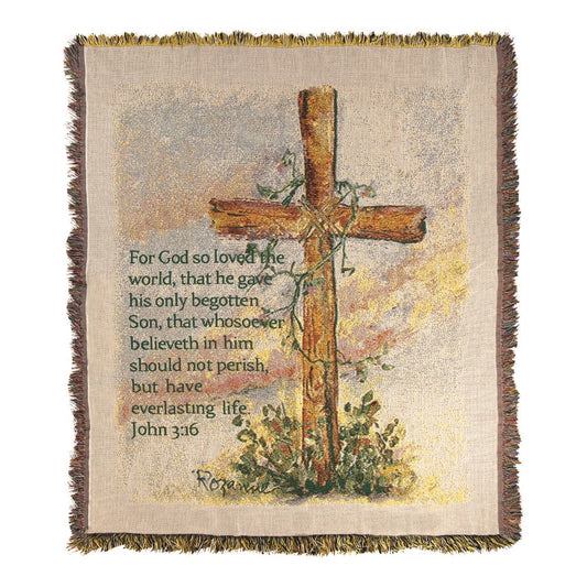 Cross Tapestry Throw 50X60 Woven Throw