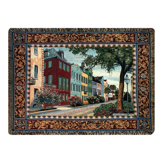 Rainbow Row-Tapestry Throw 51x68 Woven Throw