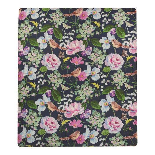 Floral With Bird 50X60 Polyester Throw