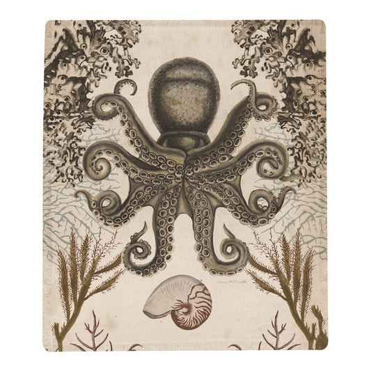 Octopus World Poly Throw 50x60 Polyester Throw