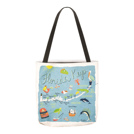 Florida Keys Map 18" Tote Bag