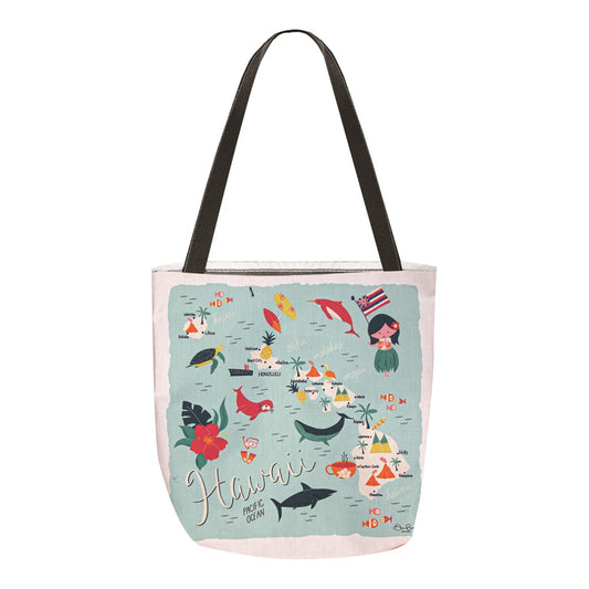 Hawaii Map 18" Tote Bag