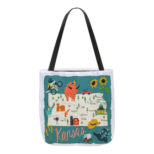 Kansas Map 18" Tote Bag