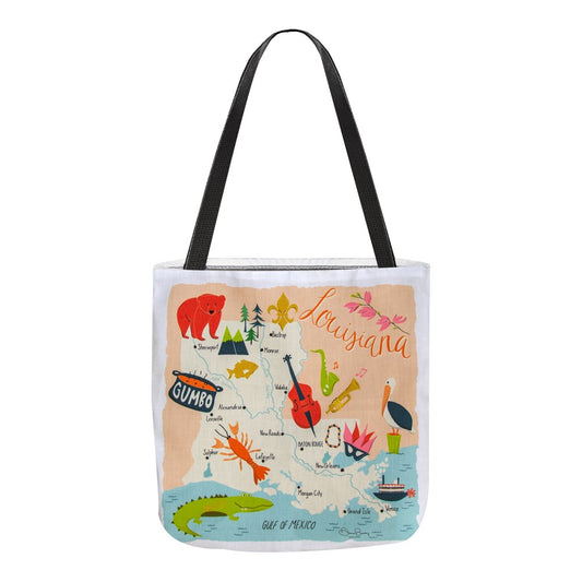 Louisiana Map 18" Tote Bag